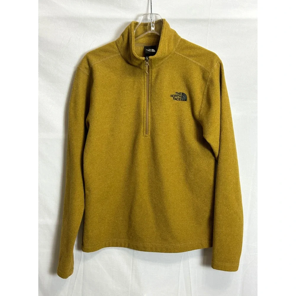 The North Face Mens Echo Rock Quarter Zip Pullover Mustard Yellow Small NF0A3Y6Y
